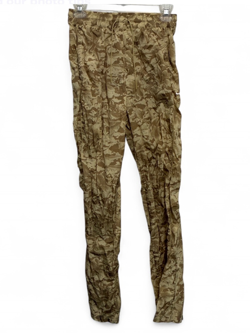 Nike Floral Yellow Brown Nylon Drawstring Pants